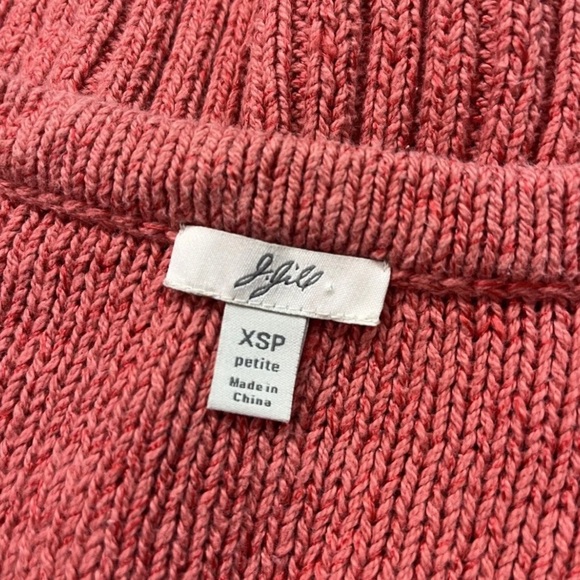 J. Jill Button Knit Cardigan Sweater Cotton Blend Pockets Ribbed Size XS Pink - Picture 4 of 9